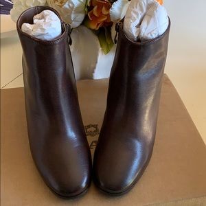 TRASK CHOCOLATE ITALIAN KID LEATHER BOOTIE